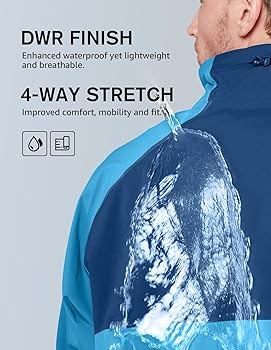 fit space Waterproof Golf Rain Jacket for Men 20K